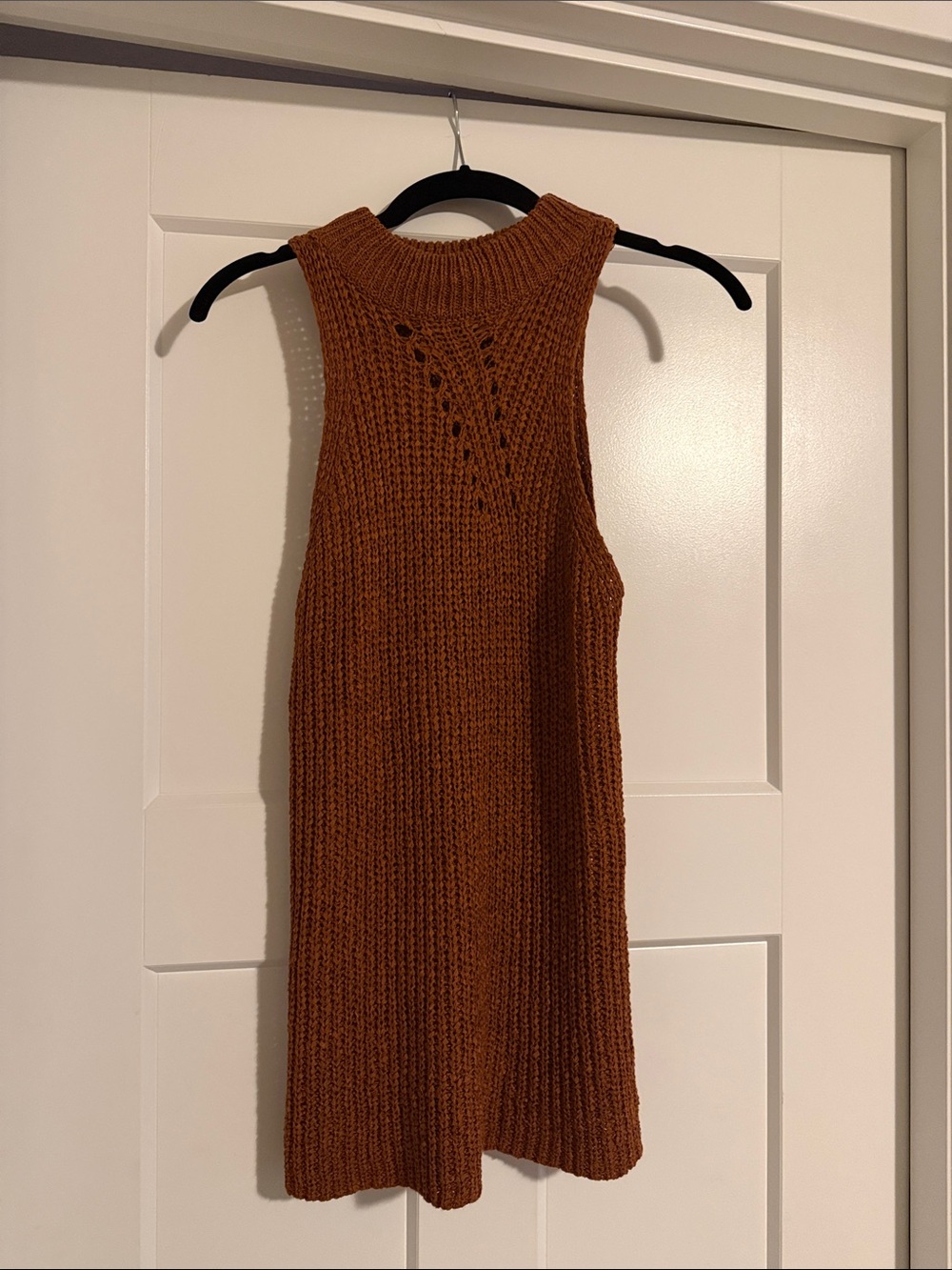 Bluivy Chunky Knit Sleeveless Top in Burnt Orange